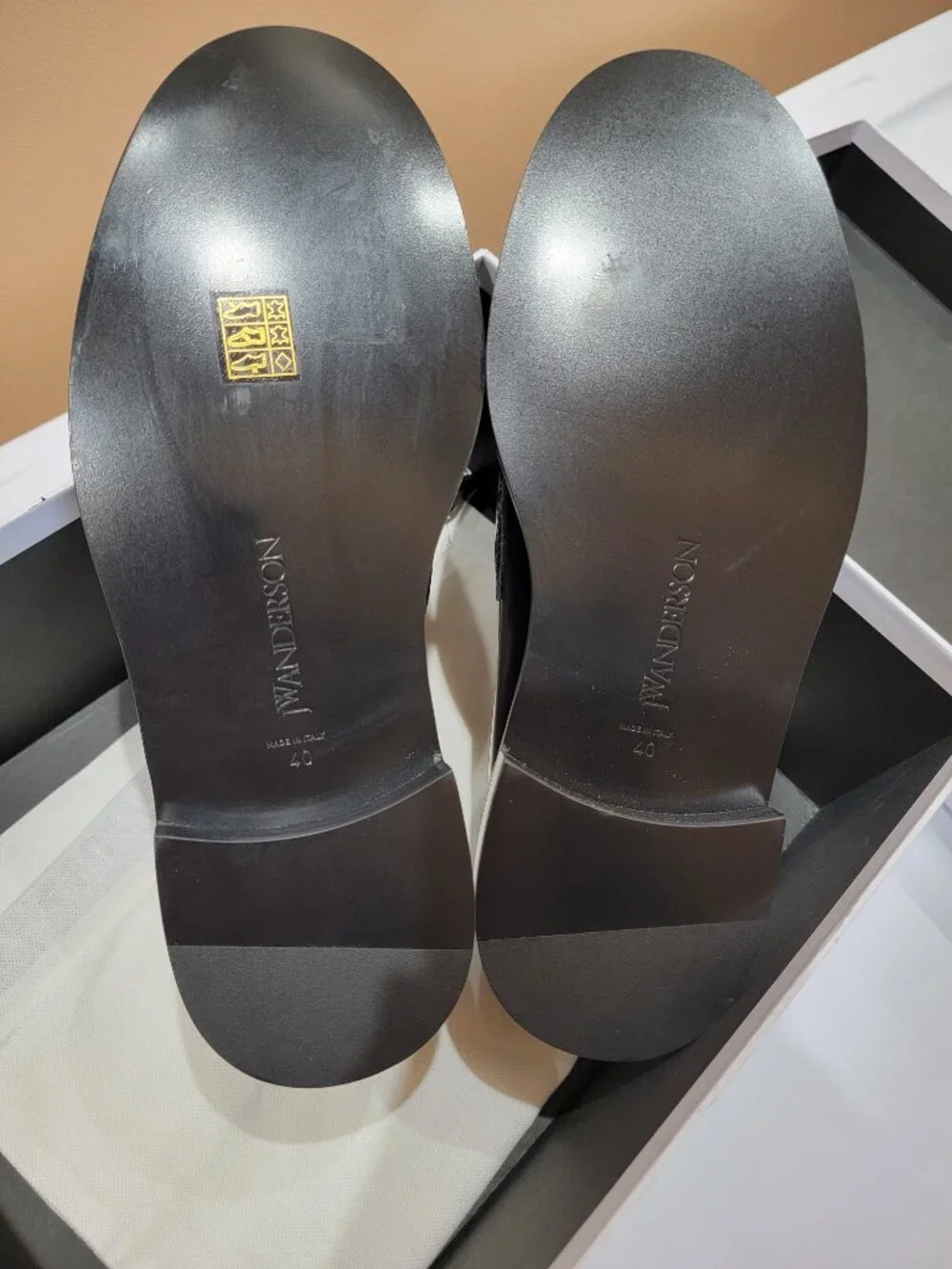 JW Anderson Leather Logo Loafers, Size Women's 9 USA/Men's 7 USA/40 IT, NIB
